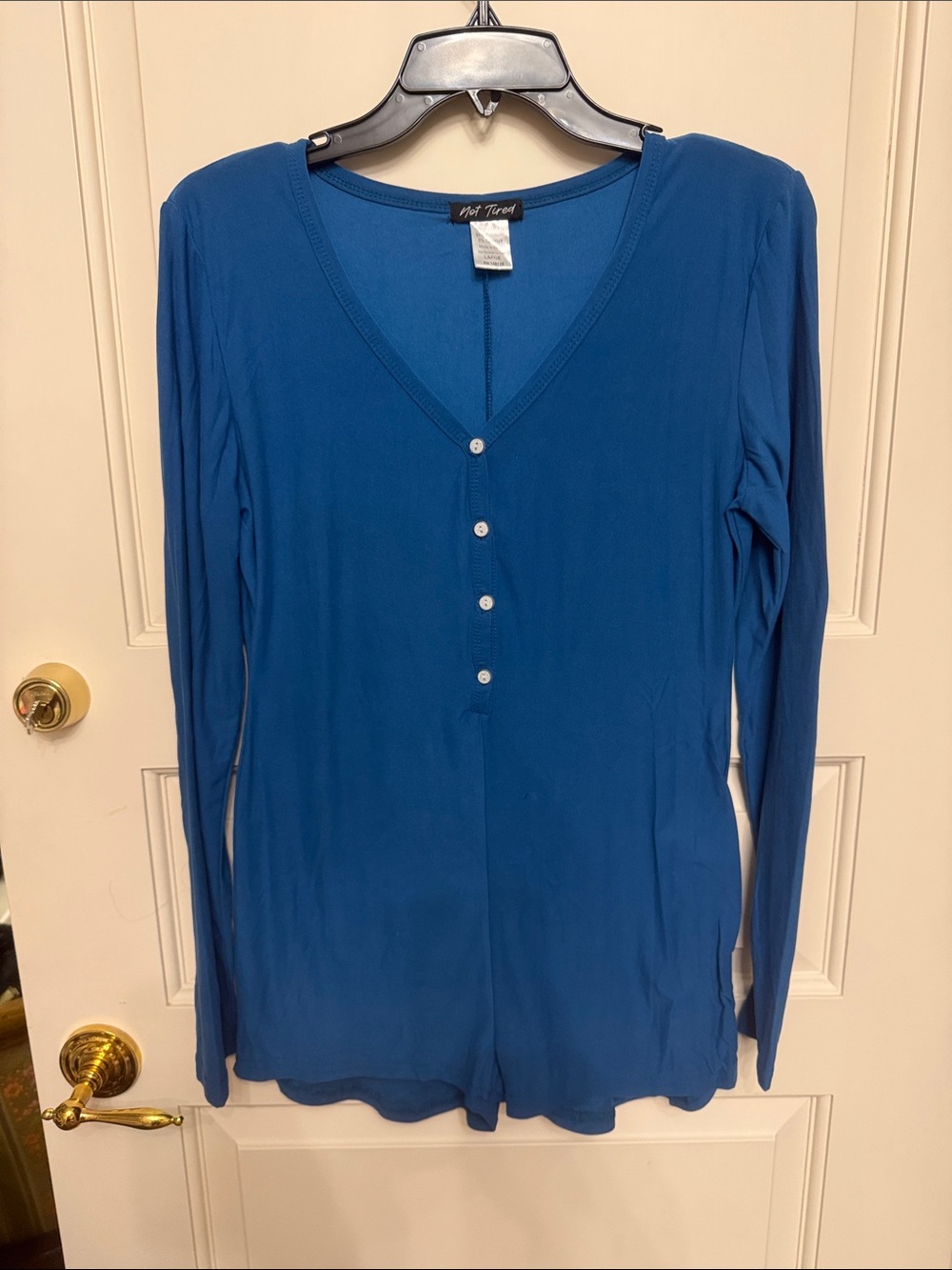 Soft V-Neck Long Sleeve Henley onesie
